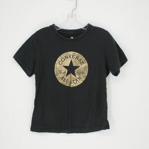 Converse Women's Black Gold Foil Logo Graphic T-Shirt Size‎ Medium